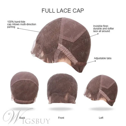 Long Curly Blonde 100% Human Hair Full Lace Wig 16 Inches